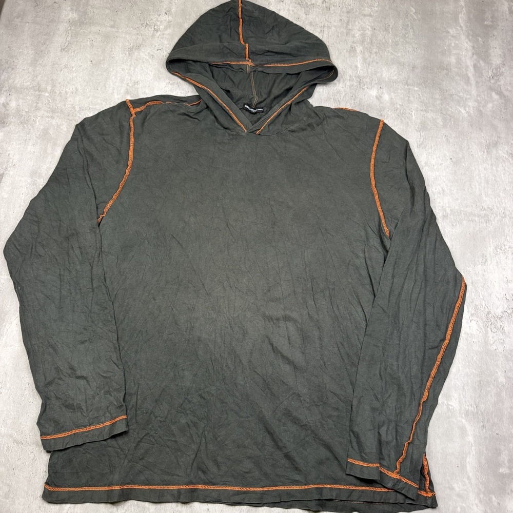 James Perse Lightweight Contrast-Stitch Pullover Hoodie Long Sleeve Men’s 4
